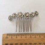 The Susan wave shaped diamante flowers on silver comb by Hostie Hats