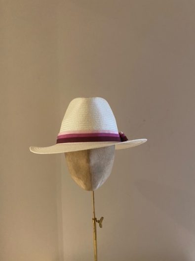 Hat Base: Ivory, Grosgrain Ribbon: Light Pink, Pink & Purple