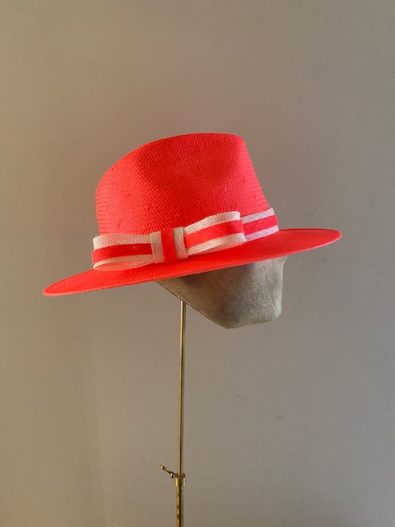 Hat Base: Fire Red, Thick Band/Bow: Ivory, Thin Band/Bow: Fire Red