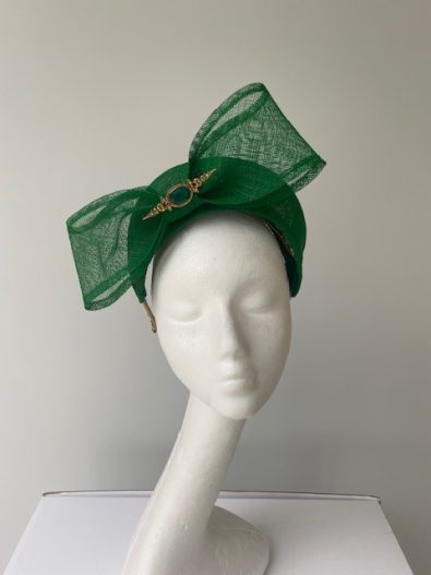 All in Shock Green with brooch