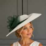 Ready to wear Coventry dish hat ivory and donatello, ready to ship ascot hat, ready to ship race day hat, ready to ship wedding hat