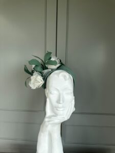 Exclusive Padstow Headband in Donatello, ready to wear ascot headband, ready to wear ascot hat, ready to ship ascot hat, ready to ship wedding hat