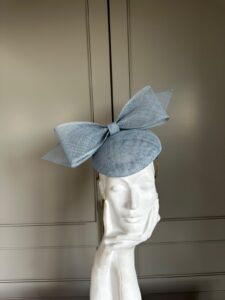 ready to wear chatham pillbox hat winter greay, ready to wear hat, ready to ship ascot hat, ready to ship wedding hat, next day delivery pale blue ascot hat, next day delivery pale blue wedding hat