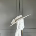 Ready to wear Newbury hat ivory, ready to ship ivory ascot hat, ready to ship ivory wedding hat, next day ascot hat, next day wedding hat