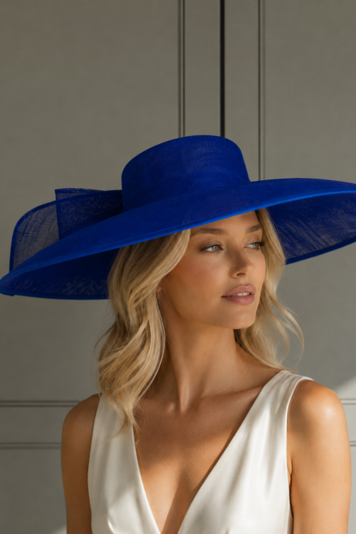 ready to wear obama hat royal blue lesbos blue, ready to ship ascot hat, ready to ship wedding hat