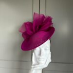 Ready to wear Petro Dish hat, Porto Pink, ready to ship ascot hat, ready to ship wedding hat, next day delivery ascot hat, next day delivery wedding hat