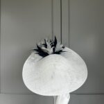 Ready to wear whitby dish hat ivory and navy, ready to ship ascot hat, ready to schip hat for royal ascot, ready to ship hat wedding, next day delivery ascot hat, next day delivery wedding hat