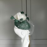 ready to wear barlow pillbox hat deep green, ready to ship ascot hat, ready to ship wedding hat