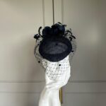 Ready to ship ascot hat, ready to ship wedding hat, ready to ship navy blue ascot hat, next day delivery navy blue ascot hat