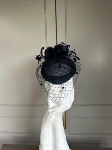 Ready to ship ascot hat, ready to ship wedding hat, ready to ship navy blue ascot hat, next day delivery navy blue ascot hat
