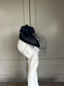 Ready to ship ascot hat, ready to ship wedding hat, ready to ship navy blue ascot hat, next day delivery navy blue ascot hat
