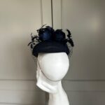 Ready to ship ascot hat, ready to ship wedding hat, ready to ship navy blue ascot hat, next day delivery navy blue ascot hat