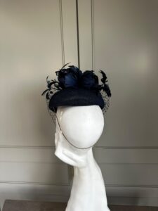 Ready to ship ascot hat, ready to ship wedding hat, ready to ship navy blue ascot hat, next day delivery navy blue ascot hat