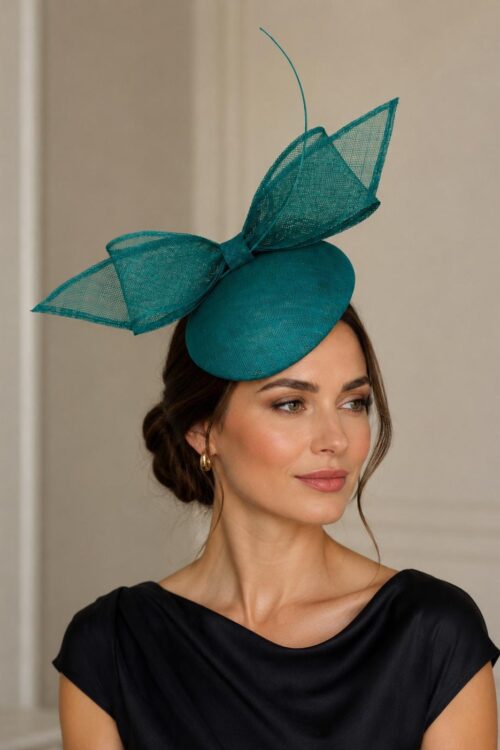 Sale Stella Hat in Niagara green, ready to wear hat, ready to ship hat, emerald green pillbox hat for a wedding, royal ascot hat