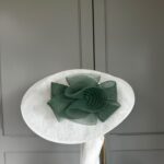 Ready to wear Coventry dish hat ivory and donatello, ready to ship ascot hat, ready to ship race day hat, ready to ship wedding hat