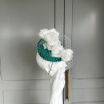 ready to wear parrot pillbox hat in surgical green, hostie hats, ready to ship hat, green ascot hat, royal ascot hat, wedding hat green